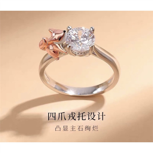 擁抱系列狐狸食指戒指女銀小巧可愛指環小衆設計感食指戒