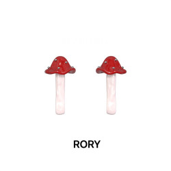 RORY危險花園幻境蘑菇女士耳環天然巴洛克珍珠短棍耳釘飾品