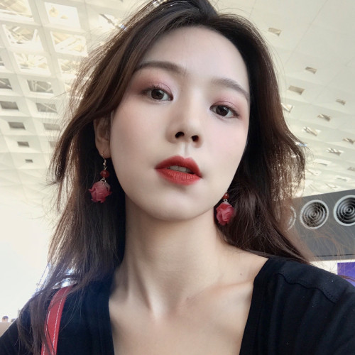 花房姑娘花朵流囌耳環韓國甜美少女耳飾亞克力耳釘耳夾精致