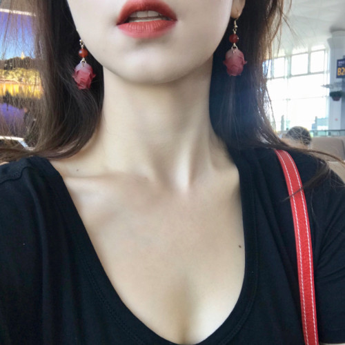花房姑娘花朵流囌耳環韓國甜美少女耳飾亞克力耳釘耳夾精致