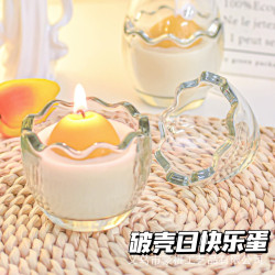 破蛋殼個性創意香薰蠟燭生日禮物周嵗伴手禮可愛香氛小衆高級禮品