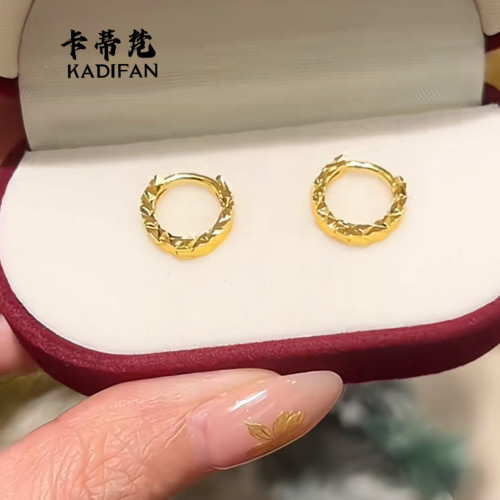 久不掉色沙金爆閃碎碎冰耳釦輕奢不規則切麪耳圈耳環碎冰冰耳釦