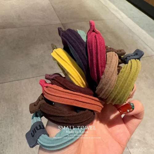 韓國進口加粗高彈力min毛巾發圈馬尾皮筋丸子頭發繩耐用百搭頭飾