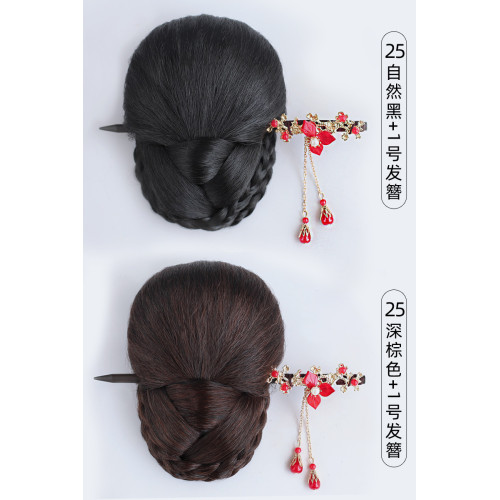 新中式後腦勺漢服古風穿旗袍磐發
