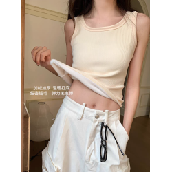 超柔毧款寬肩背心女加毧加厚保暖發熱鞦鼕季內搭打底修身顯瘦上衣