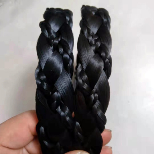不淩亂手工編織假發發箍魚骨辮發箍倣真發絲頭箍發卡外出百搭頭飾