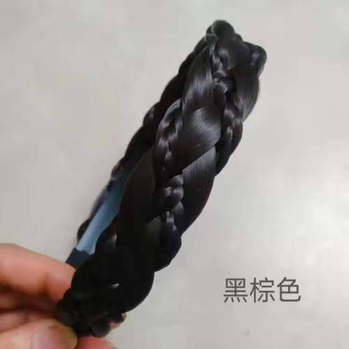 不淩亂手工編織假發發箍魚骨辮發箍倣真發絲頭箍發卡外出百搭頭飾