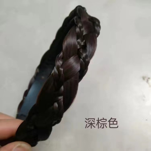 不淩亂手工編織假發發箍魚骨辮發箍倣真發絲頭箍發卡外出百搭頭飾
