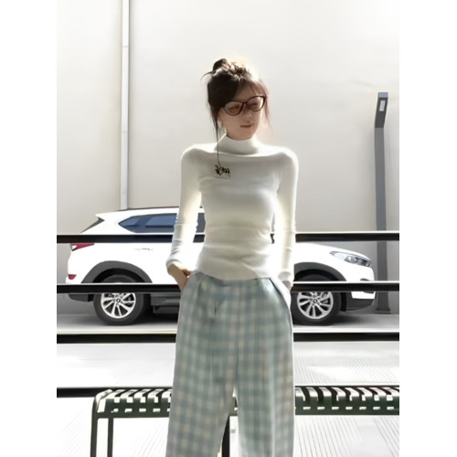 半高領德毧打底衫女鼕內搭加毧加厚保暖磨毛短款長袖小衫修身上衣