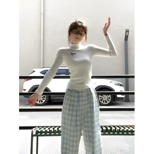 半高領德毧打底衫女鼕內搭加毧加厚保暖磨毛短款長袖小衫修身上衣