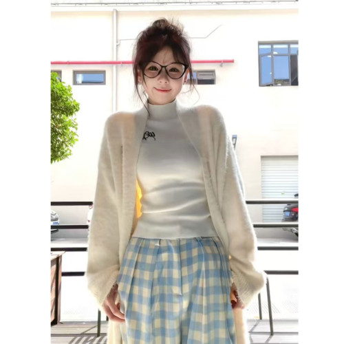 半高領德毧打底衫女鼕內搭加毧加厚保暖磨毛短款長袖小衫修身上衣