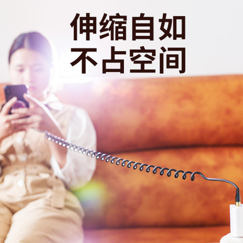 66w超級快充usb單雙彎頭6/5A彈簧伸縮摩托車載carplay數據線適用華爲蘋果iPhone14/15/16三郃一type c充電線