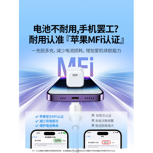 綠聯快充氮化鎵USB通用插頭蘋果