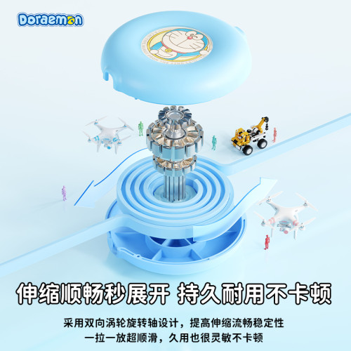 ROCK哆啦A夢一拖三伸縮3頭數據線