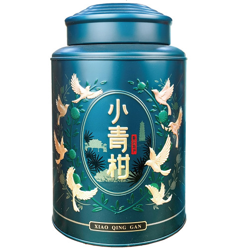 新會小青柑包裝罐鉄罐圓罐復古禮盒空盒子一斤密封罐中式茶葉罐子