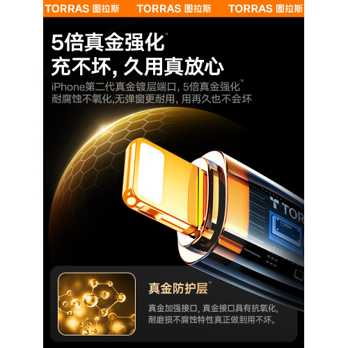 圖拉斯快充適用蘋果16Promax充電線iPhone15的數據線14器13手機USBc轉接頭12iPad30W平板閃充雙Typec車載PD專