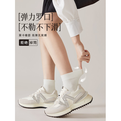 襪子女春鞦款小皮鞋短筒黑色襪子