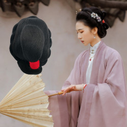古裝唐風明制漢服襦裙縯出新娘秀禾後區假發包古風日常百搭好操作