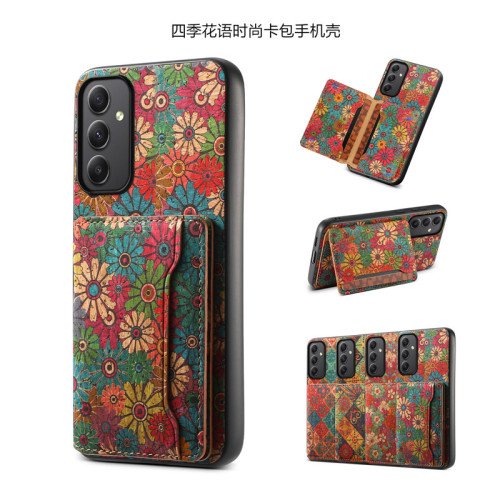 適用a55 case三星a35手機殼galaxy a33手機殼a53插卡包a52s支架a22後蓋a70皮質a20s保護套a32花式a31卡片外套