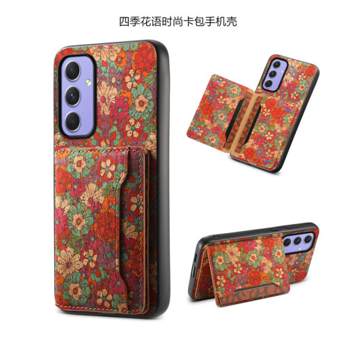 適用a55 case三星a35手機殼galaxy a33手機殼a53插卡包a52s支架a22後蓋a70皮質a20s保護套a32花式a31卡片外套