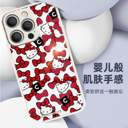 適用蘋果16pro凱蒂貓手機殼iPhone15promax液態玻璃16/15/14/13時尚14pro高档13pro手機殼防摔12pm聯名款女生