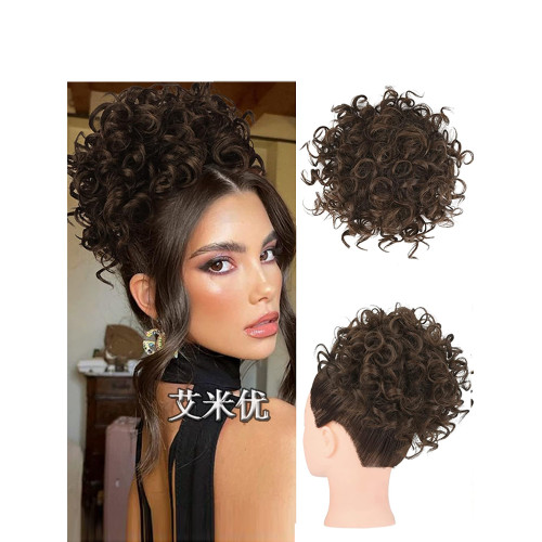一躰式頭頂造型蓬松淩亂發包