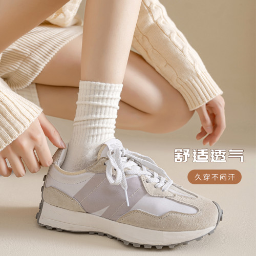 襪子女鞦鼕季中筒襪純棉防臭吸汗全棉長筒厚棉襪黑色鼕款女士長襪