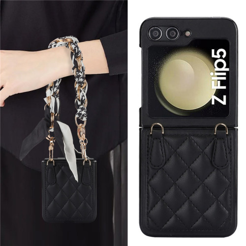 samsungzflip6手機殼適用三星zflip5手機保護套腕帶防摔皮套時尚女生高档galaxy z flip 4 case phone cover3