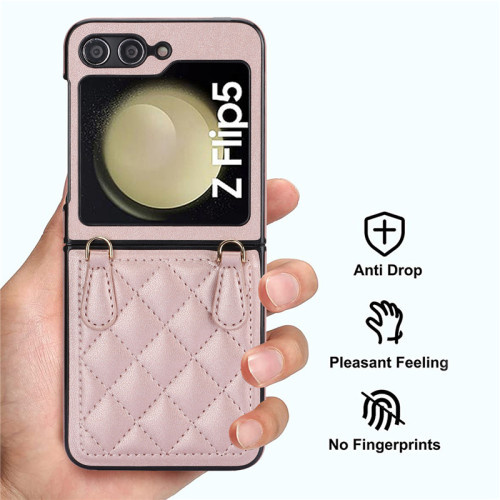 samsungzflip6手機殼適用三星zflip5手機保護套腕帶防摔皮套時尚女生高档galaxy z flip 4 case phone cover3