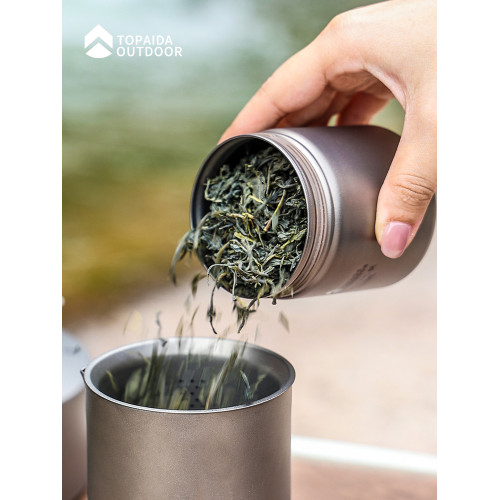純鈦旅行戶外露營輕便小型茶葉罐