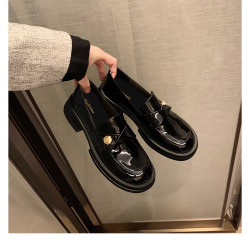 厚底踩跟加毧英倫風一腳蹬樂福鞋
