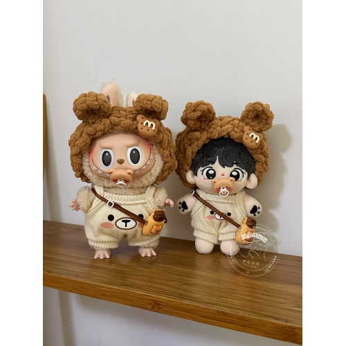 labubu拉佈佈派對坐姿15cm10搪膠