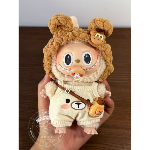labubu拉佈佈派對坐姿15cm10搪膠