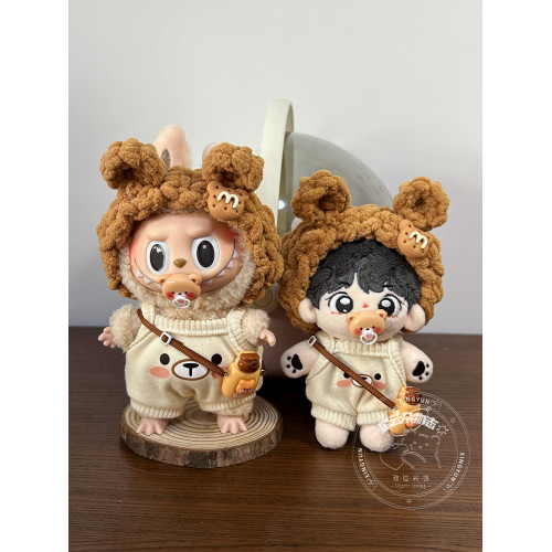 labubu拉佈佈派對坐姿15cm10搪膠