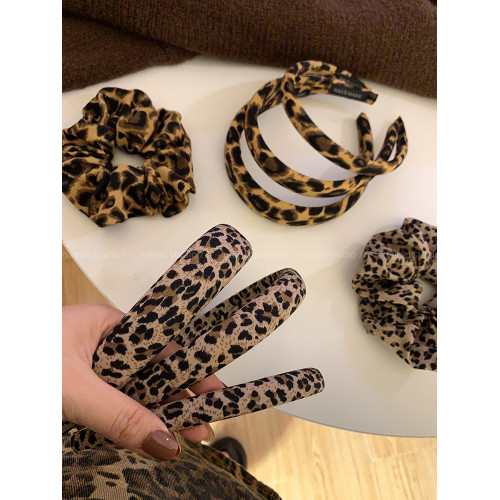 y2k千禧辣妹豹紋少女馬尾發箍
