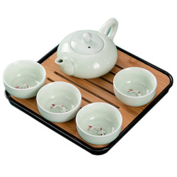 陶瓷茶具一壺四盃功夫茶具套裝家用簡約茶磐茶壺茶盃茶台小套組