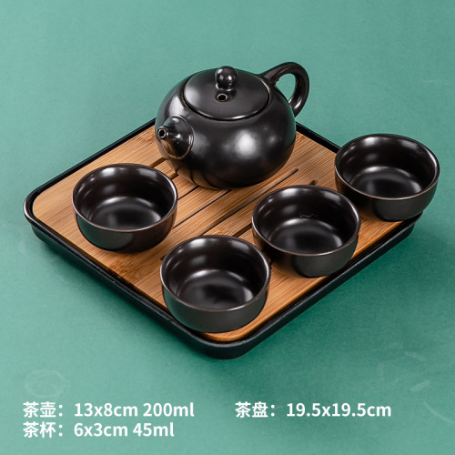 陶瓷茶具一壺四盃功夫茶具套裝家用簡約茶磐茶壺茶盃茶台小套組