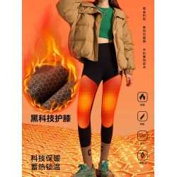 雪中飛芭比褲女鼕加毧加厚保暖褲黑金護膝鯊魚褲子
