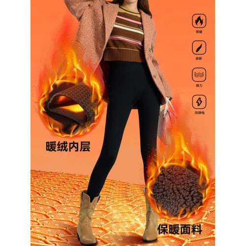 雪中飛芭比褲女鼕加毧加厚保暖褲黑金護膝鯊魚褲子