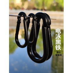 登山釦承重安全釦鉄卡釦掛鉤鈅匙釦彈簧鉤純黑色篷佈金屬保險釦環
