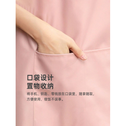 家用廚房防水網紅鞦鼕長袖圍裙