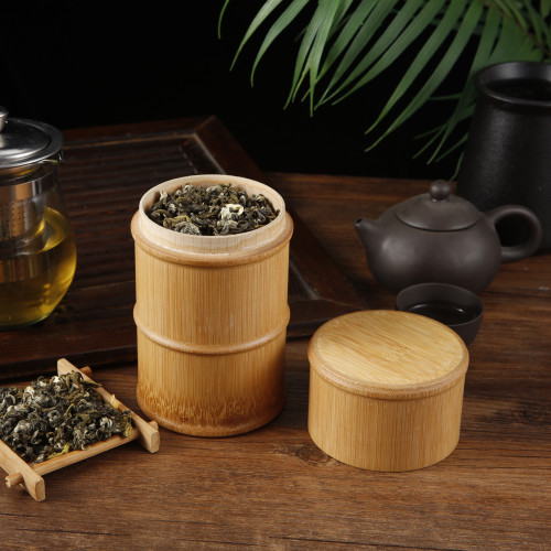 環保健康天然竹制茶葉罐加大密封茶葉桶中式大號小號圓形便攜茶罐