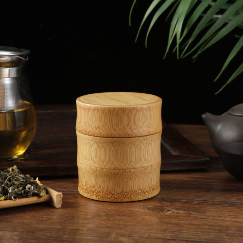 環保健康天然竹制茶葉罐加大密封茶葉桶中式大號小號圓形便攜茶罐
