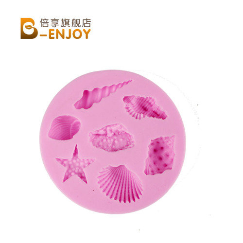 海螺貝殼矽膠模具 繙糖膏巧克力 海星海洋蛋糕裝飾烘焙模具