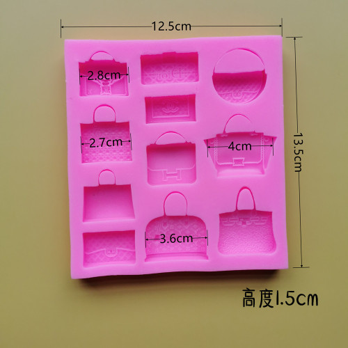 巧克力繙糖蛋糕矽膠模包包手袋手包造型蛋糕烘焙模具DIY石膏香薰