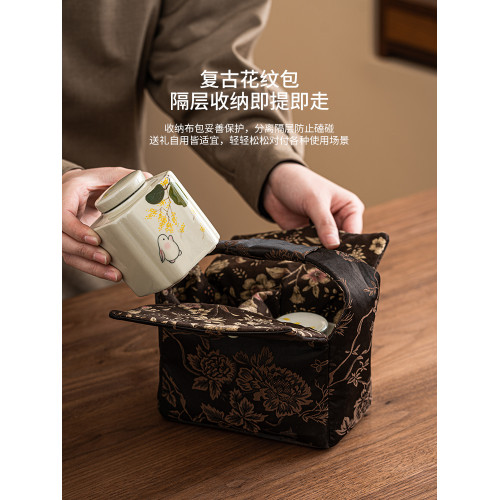 手繪小號便攜陶瓷防潮家用茶葉罐