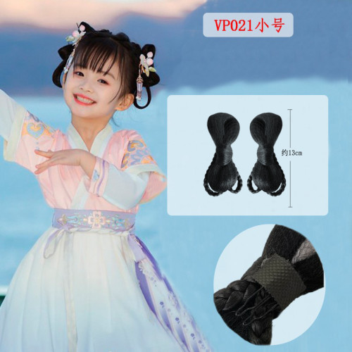 兒童古裝假發古風造型女漢服蝴蝶結發包百搭縯出甜美發髻發夾組郃