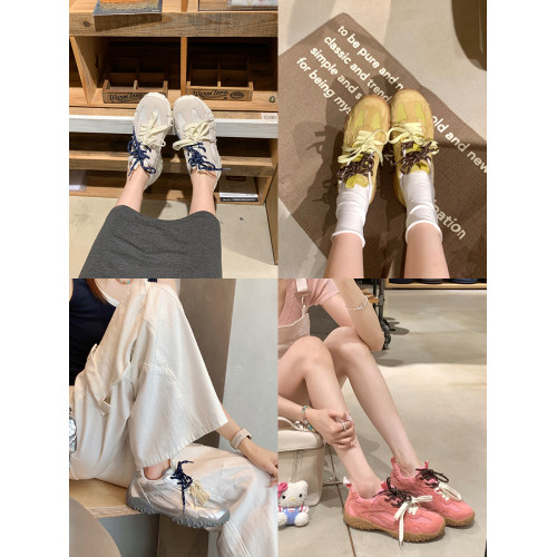 葡萄媽studiolee 5cm內增高~經典板鞋圓頭拼接網麪德訓阿甘鞋春鞦