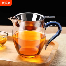 公道盃加厚玻璃透明泡茶功夫茶具配件分茶器茶漏套裝耐高溫茶濾