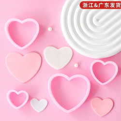 愛心造型繙糖壓模刻字切模蛋糕裝飾擺件立躰印花餅乾壓模烘焙模具